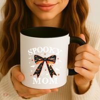 Spooky Mama Spooky Mom Retro Spooky Season Mama Halloween Gift Coffee Mug thumb 3