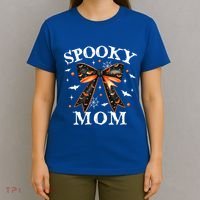 Spooky Mama Spooky Mom Retro Spooky Season Mama Halloween Gift T-Shirt thumb 4