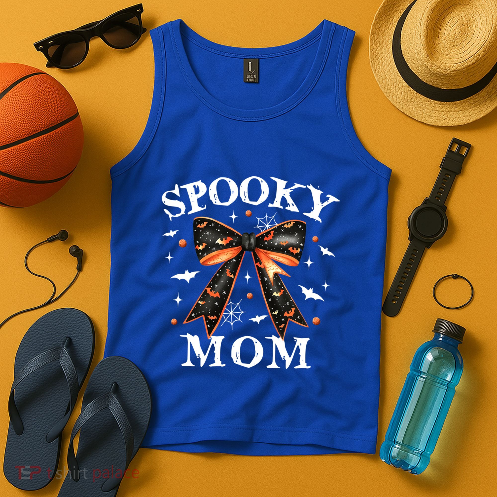 Spooky Mama Spooky Mom Retro Spooky Season Mama Halloween Gift Tank Top