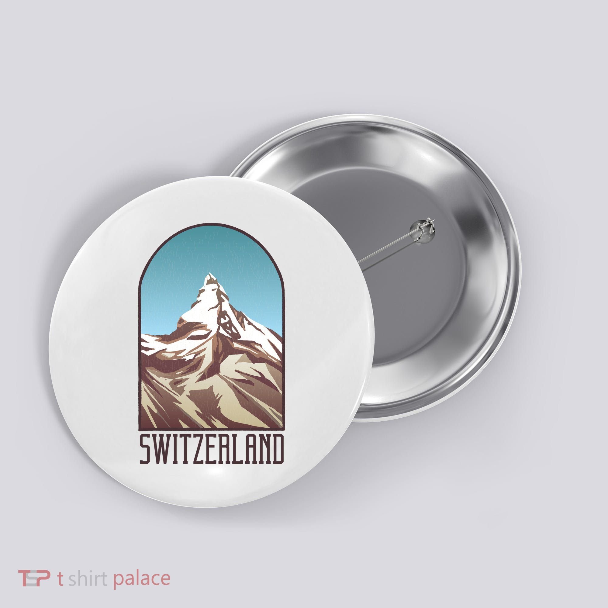 Switzerland Mountain Button