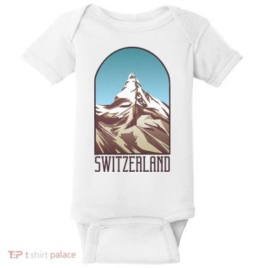 Switzerland Mountain Baby Bodysuit