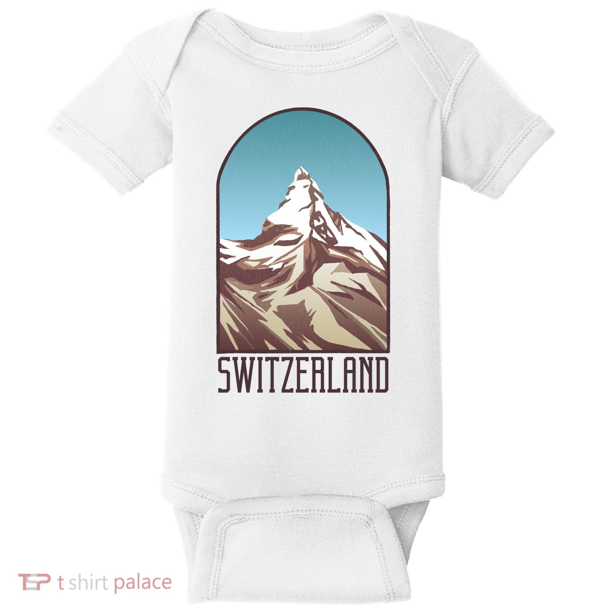 Switzerland Mountain Baby Bodysuit