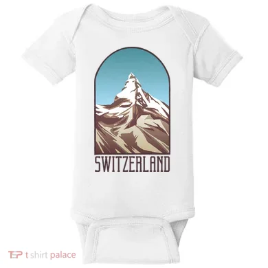 Switzerland Mountain Baby Bodysuit