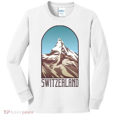 Switzerland Mountain Kids Long Sleeve Shirt