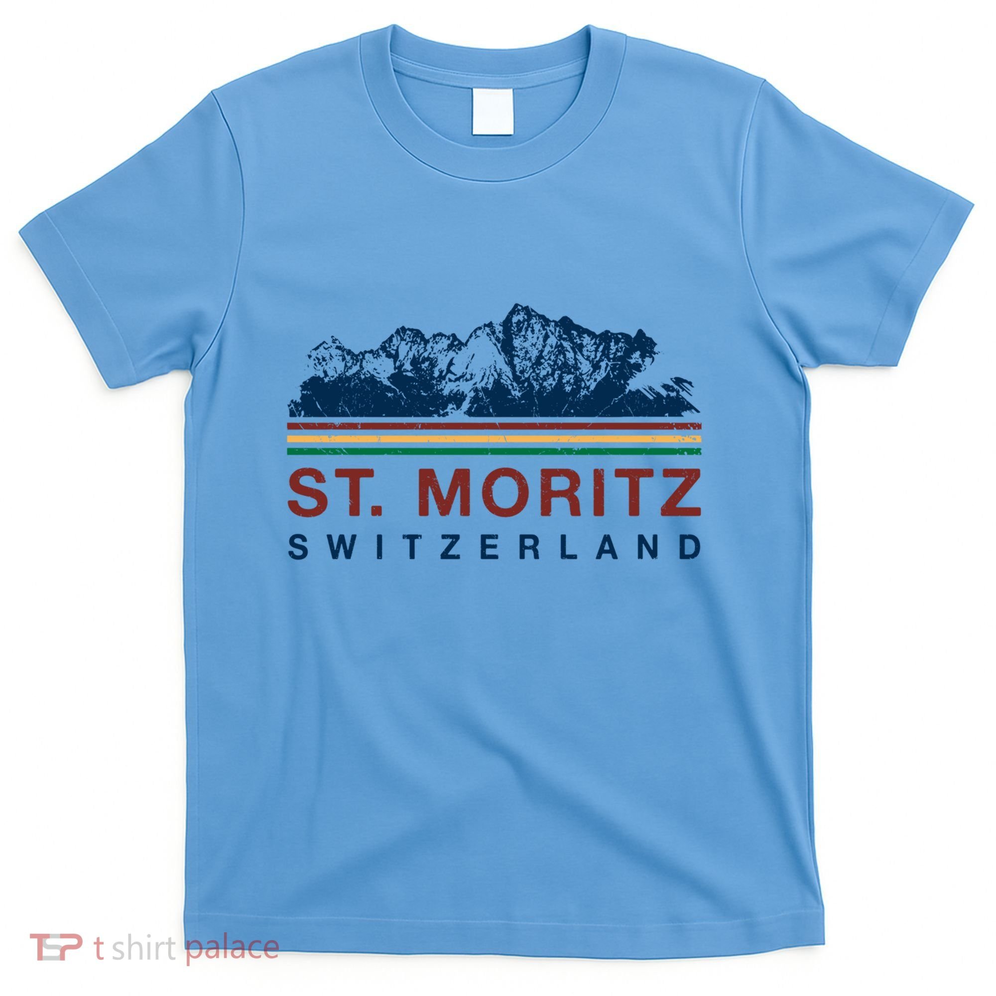 St Moritz Switzerland Retro Skiing Vintage Swiss Gift T-Shirt