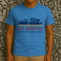 St Moritz Switzerland Retro Skiing Vintage Swiss Gift T-Shirt thumb 3
