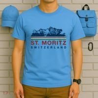 St Moritz Switzerland Retro Skiing Vintage Swiss Gift T-Shirt thumb 5