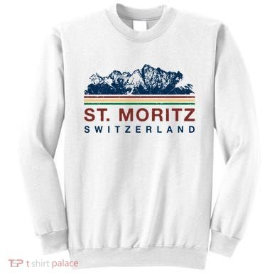 St Moritz Switzerland Retro Skiing Vintage Swiss Gift Sweatshirt