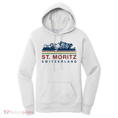 St Moritz Switzerland Retro Skiing Vintage Swiss Gift Women's Hoodie
