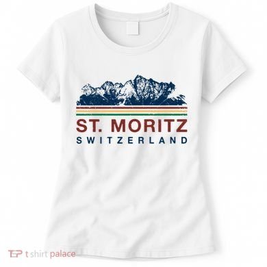 St Moritz Switzerland Retro Skiing Vintage Swiss Gift Women's T-Shirt