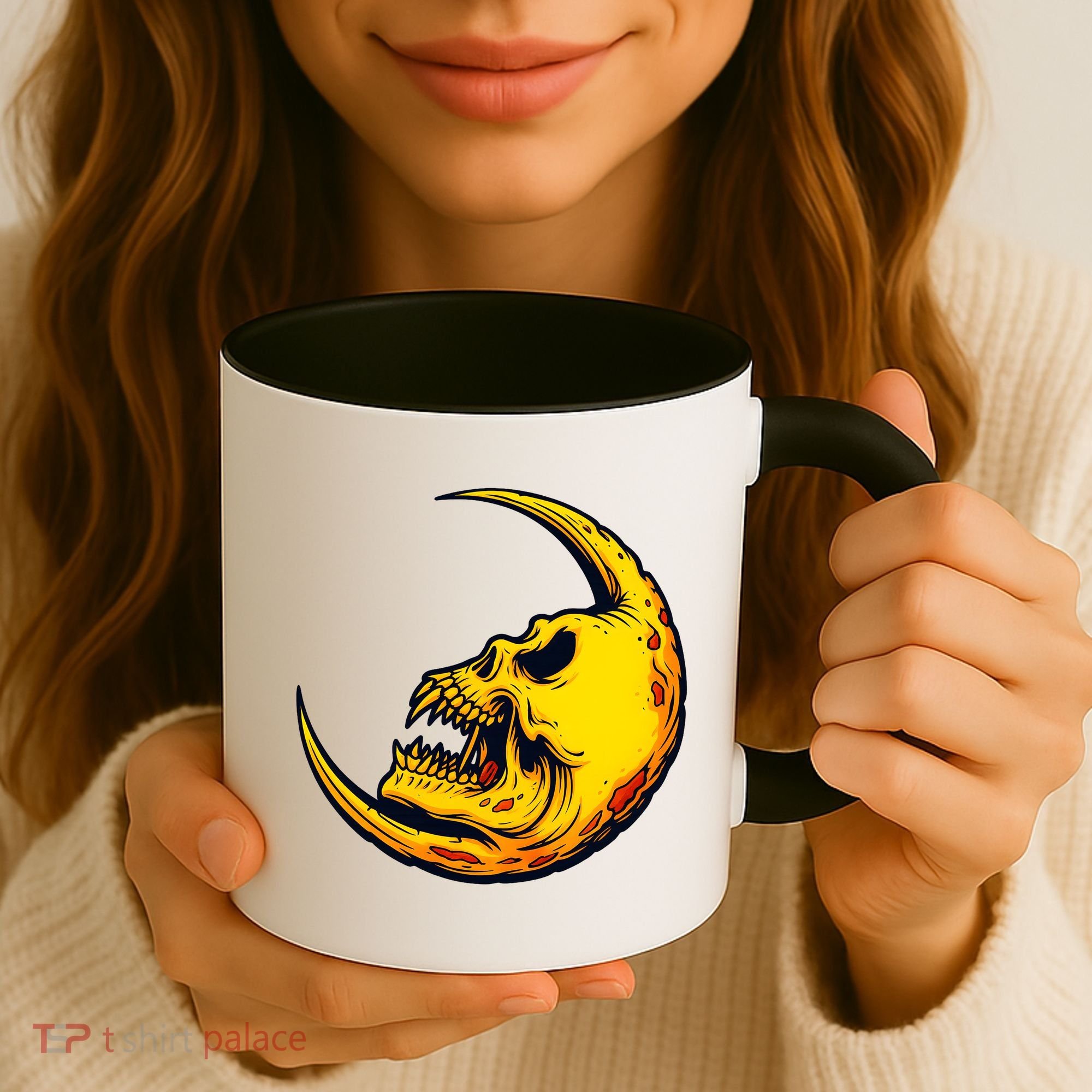 Sickle Moon Skull Coffee Mug