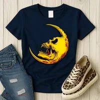 Sickle Moon Skull Women's T-Shirt thumb 3