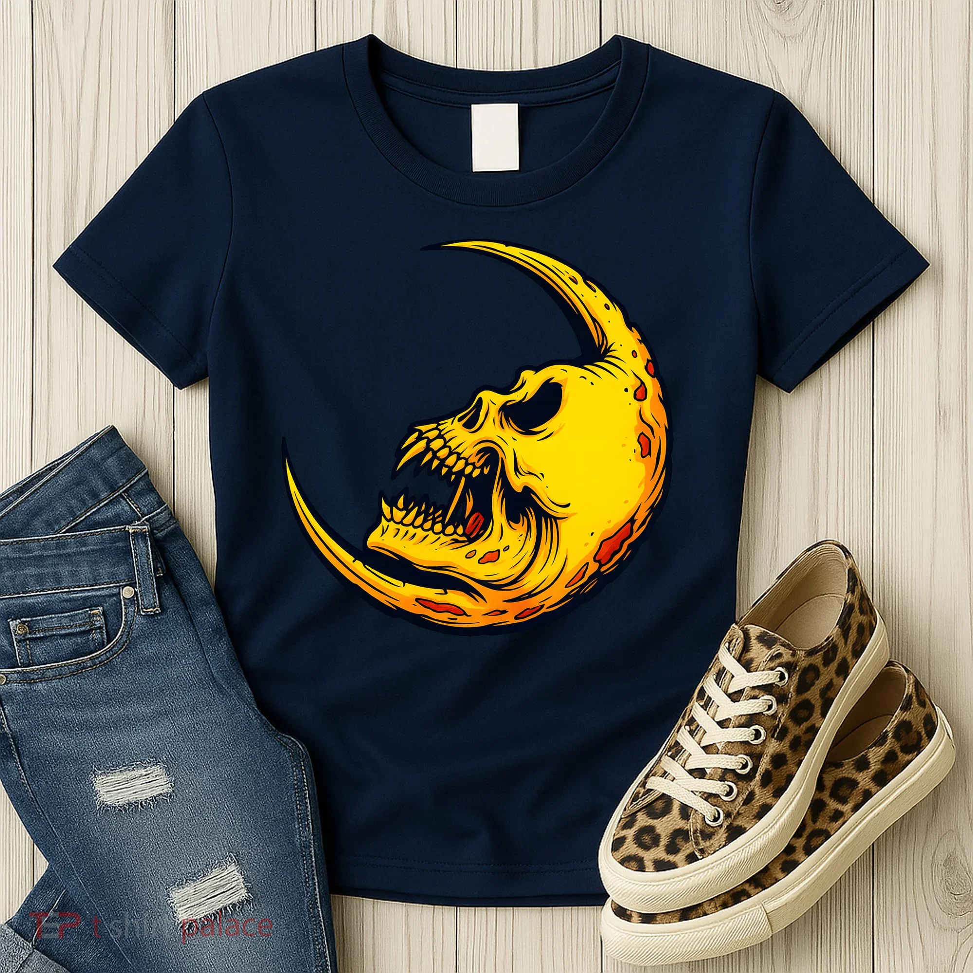 Sickle Moon Skull Women's T-Shirt