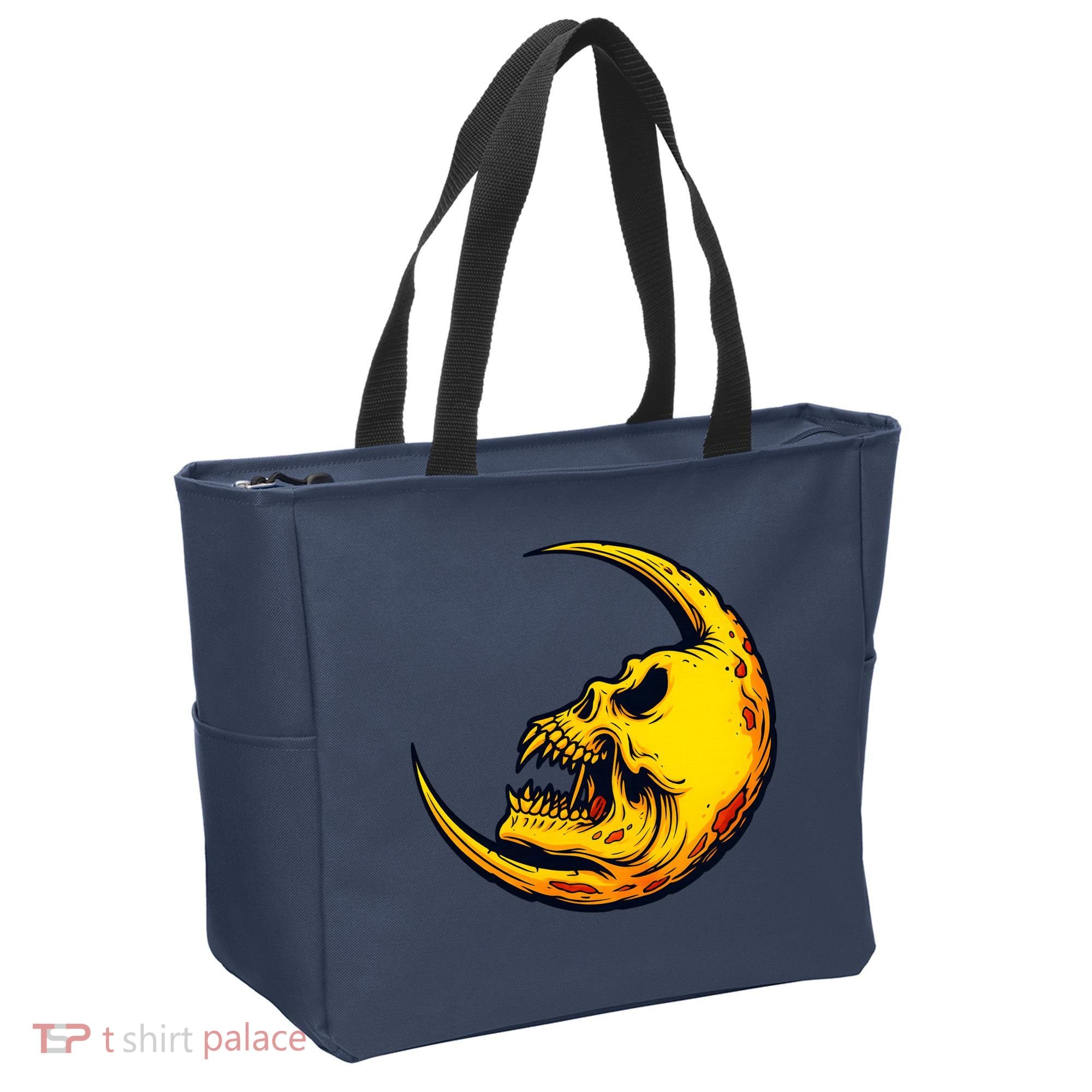Sickle Moon Skull Tote Bag