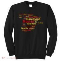 Spain Map Silhouette Towns Cities Madrid Travel Espana Sweatshirt thumb 0