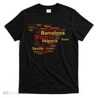 Spain Map Silhouette Towns Cities Madrid Travel Espana T-Shirt thumb 0