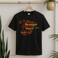 Spain Map Silhouette Towns Cities Madrid Travel Espana T-Shirt thumb 2