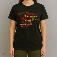 Spain Map Silhouette Towns Cities Madrid Travel Espana T-Shirt thumb 4