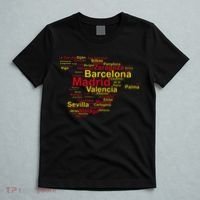Spain Map Silhouette Towns Cities Madrid Travel Espana T-Shirt thumb 5