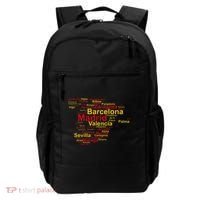 Spain Map Silhouette Towns Cities Madrid Travel Espana Backpack thumb 0