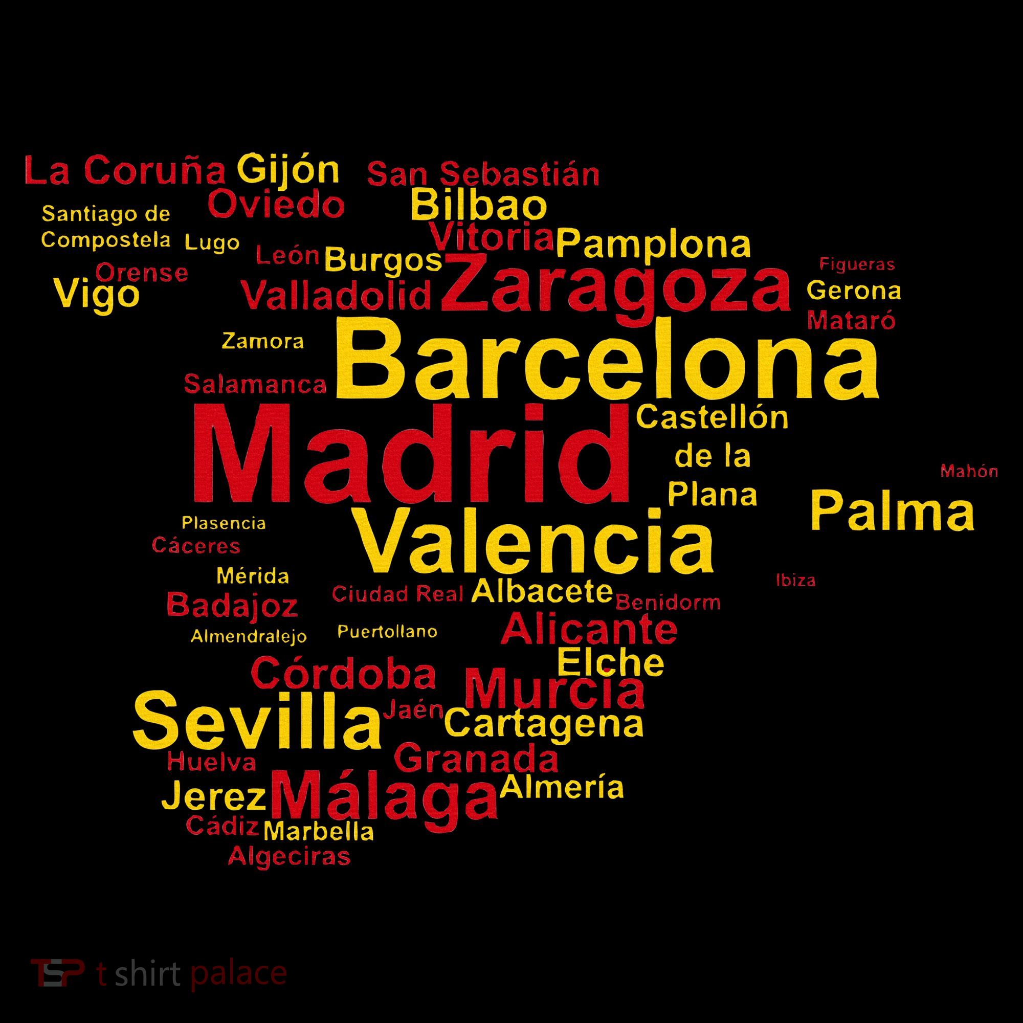 Spain Map Silhouette Towns Cities Madrid Travel Espana Women's Hoodie