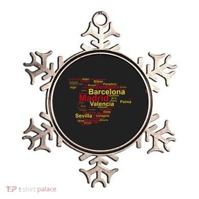Spain Map Silhouette Towns Cities Madrid Travel Espana Ornament
