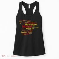 Spain Map Silhouette Towns Cities Madrid Travel Espana Women's Tank Top thumb 0