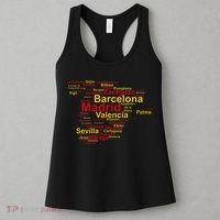 Spain Map Silhouette Towns Cities Madrid Travel Espana Women's Tank Top thumb 3