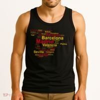 Spain Map Silhouette Towns Cities Madrid Travel Espana Tank Top thumb 3