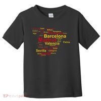 Spain Map Silhouette Towns Cities Madrid Travel Espana Toddler T-Shirt thumb 0