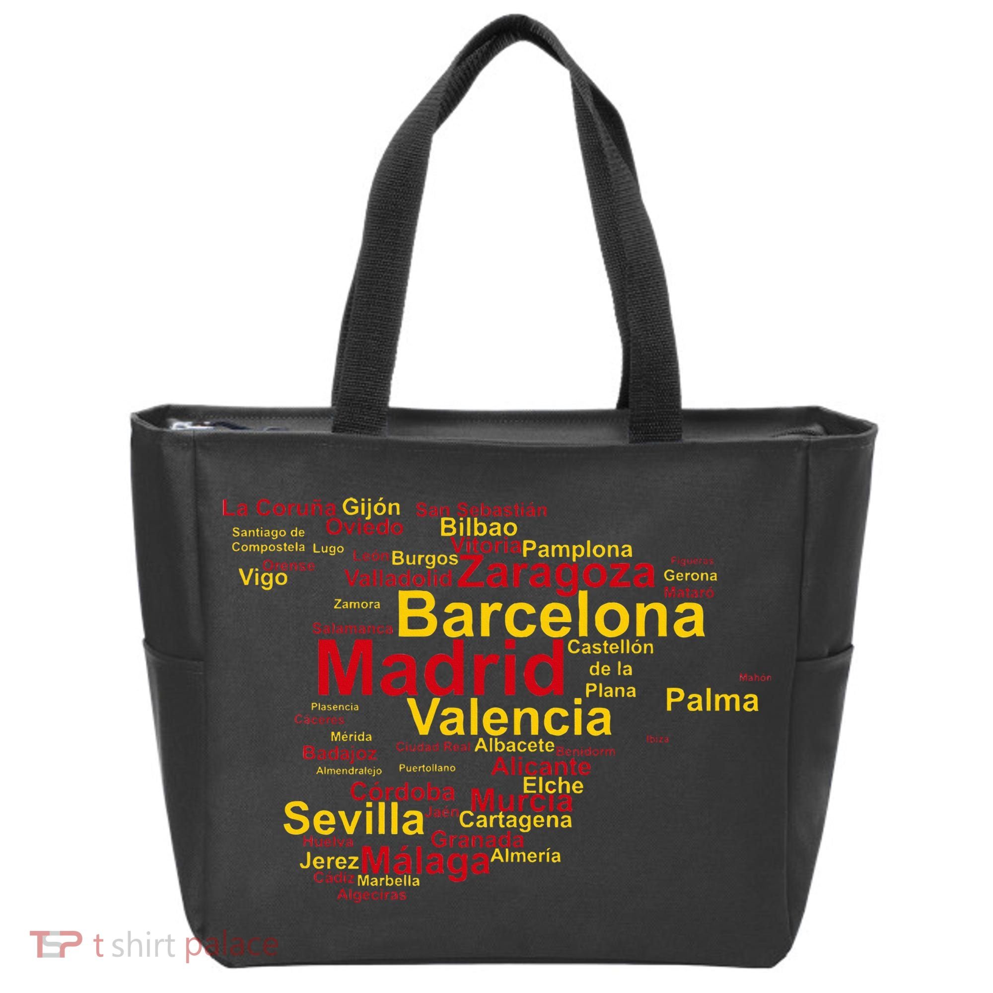 Spain Map Silhouette Towns Cities Madrid Travel Espana Tote Bag