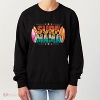 Surf Mama Surfer Mommy Mom Summer Beach Vibes Surfing Funny Gift Women's Sweatshirt thumb 0