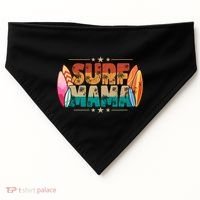 Surf Mama Surfer Mommy Mom Summer Beach Vibes Surfing Funny Gift USA-Made Doggie Bandana thumb 0