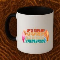 Surf Mama Surfer Mommy Mom Summer Beach Vibes Surfing Funny Gift Coffee Mug thumb 2
