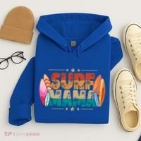 Surf Mama Surfer Mommy Mom Summer Beach Vibes Surfing Funny Gift Hoodie thumb 4