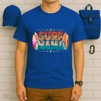 Surf Mama Surfer Mommy Mom Summer Beach Vibes Surfing Funny Gift T-Shirt thumb 6