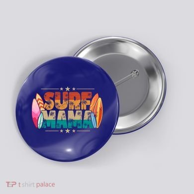 Surf Mama Surfer Mommy Mom Summer Beach Vibes Surfing Funny Gift Button
