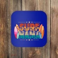 Surf Mama Surfer Mommy Mom Summer Beach Vibes Surfing Funny Gift Coaster thumb 0