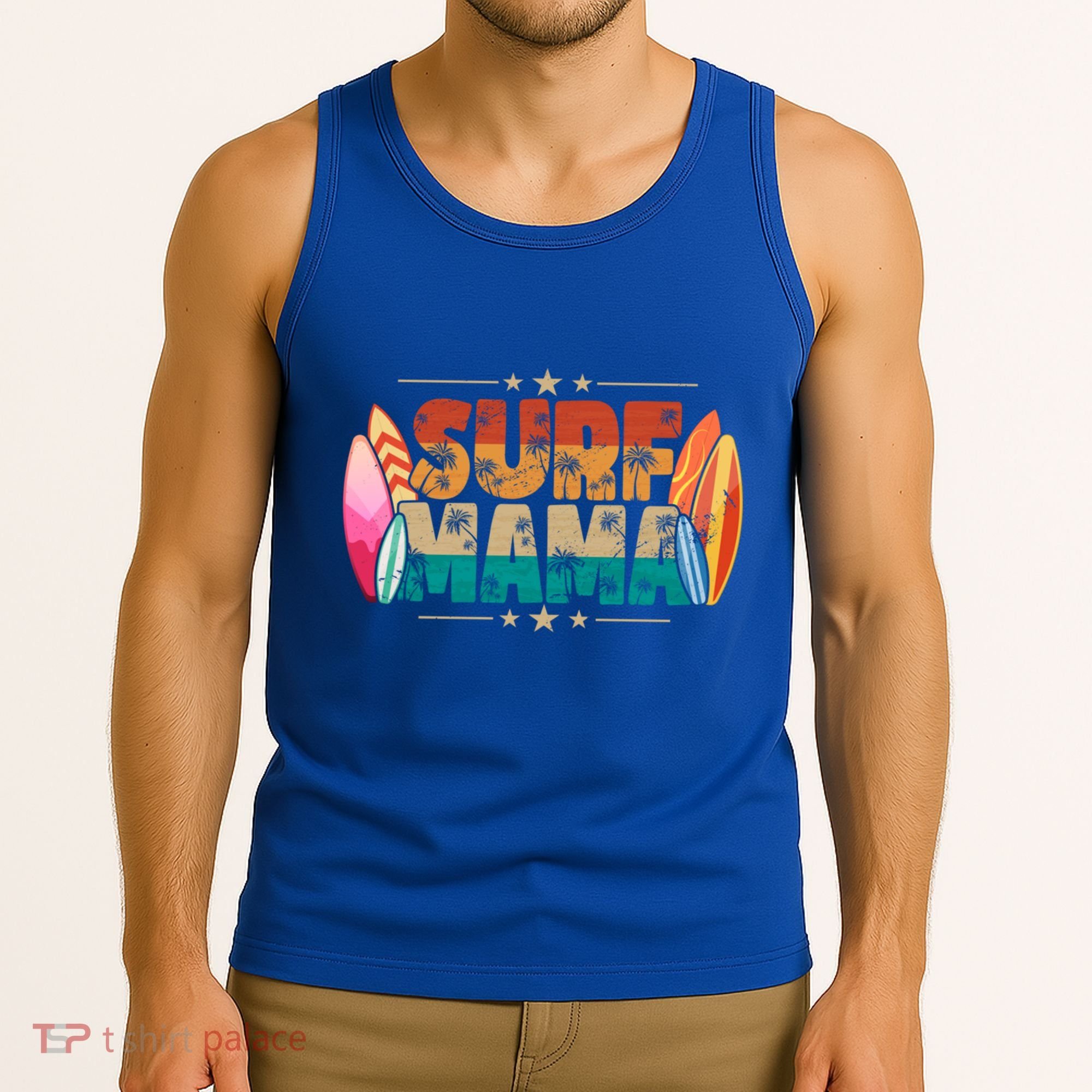 Surf Mama Surfer Mommy Mom Summer Beach Vibes Surfing Funny Gift Tank Top