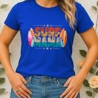 Surf Mama Surfer Mommy Mom Summer Beach Vibes Surfing Funny Gift Women's T-Shirt thumb 2