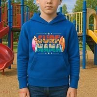 Surf Mama Surfer Mommy Mom Summer Beach Vibes Surfing Funny Gift Kids Hoodie thumb 2