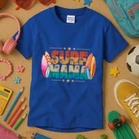 Surf Mama Surfer Mommy Mom Summer Beach Vibes Surfing Funny Gift Kids T-Shirt thumb 3