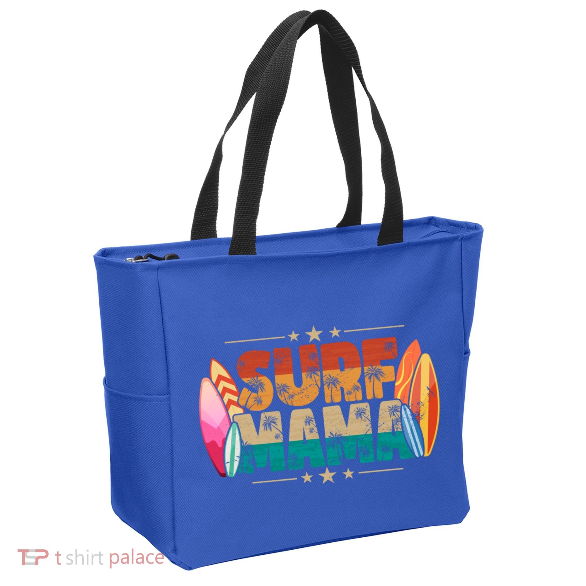 Surf Mama Surfer Mommy Mom Summer Beach Vibes Surfing Funny Gift Tote Bag