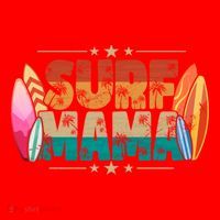 Surf Mama Surfer Mommy Mom Summer Beach Vibes Surfing Funny Gift Santa Hat thumb 1