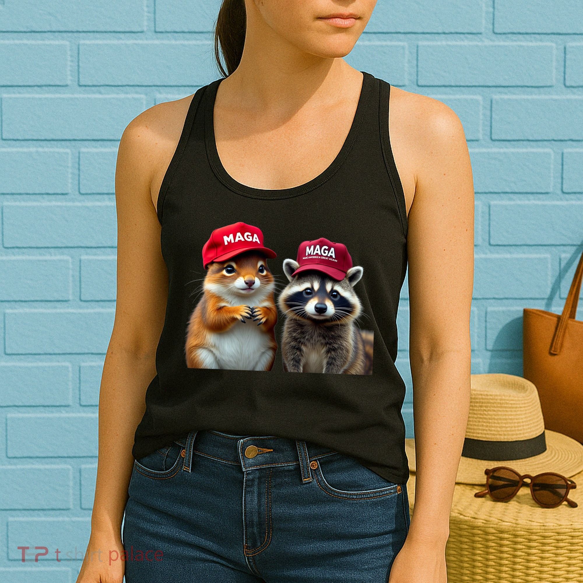 Social Media Star Peanut The Squirrel & Fred The Raccoon Women's Tank Top