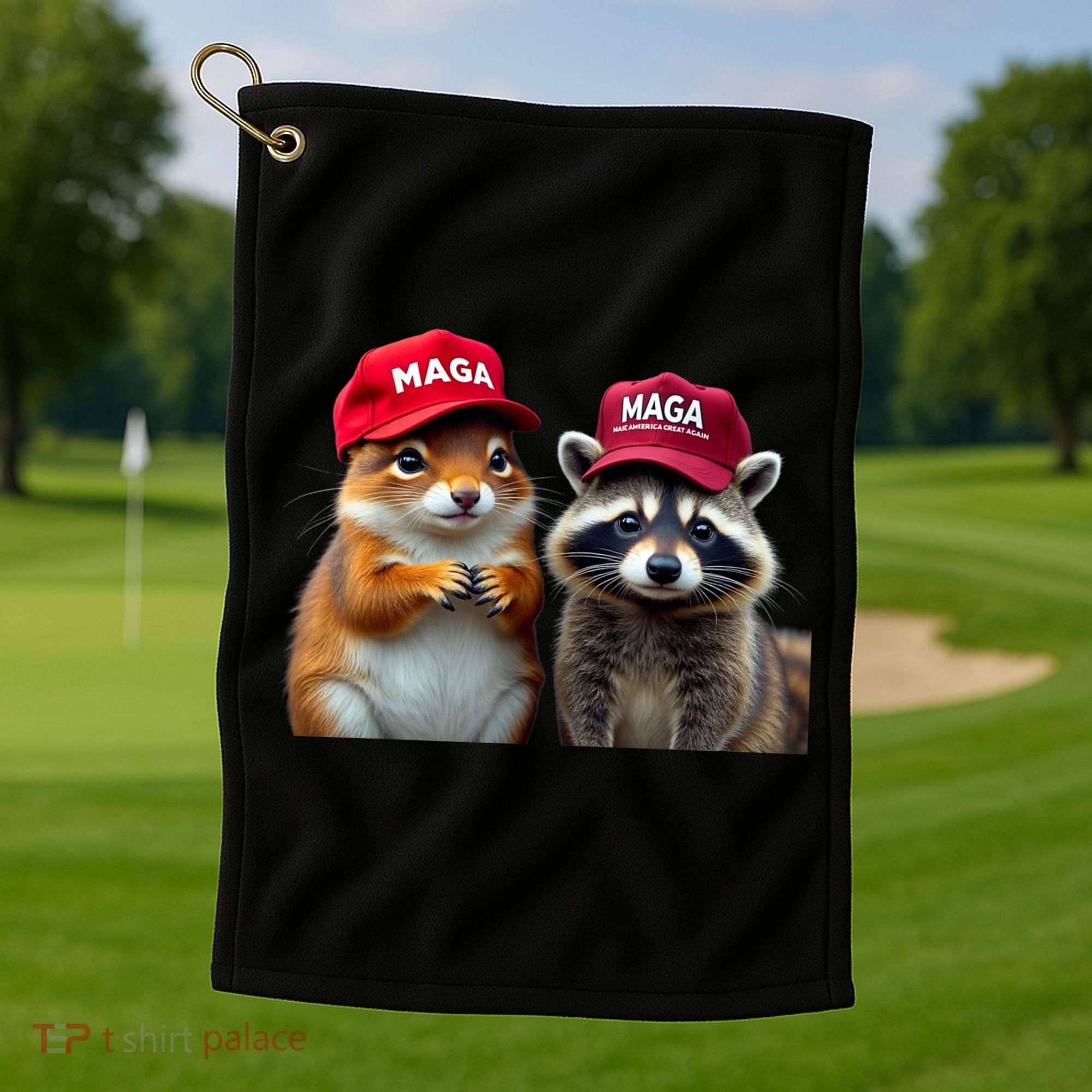 Social Media Star Peanut The Squirrel & Fred The Raccoon Golf Towel