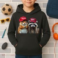 Social Media Star Peanut The Squirrel & Fred The Raccoon Kids Hoodie thumb 2