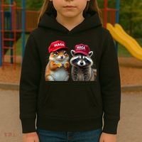 Social Media Star Peanut The Squirrel & Fred The Raccoon Kids Hoodie thumb 3