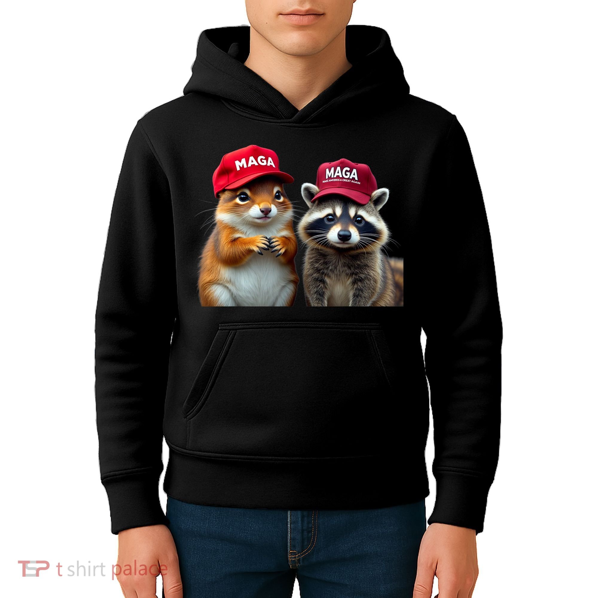 Social Media Star Peanut The Squirrel & Fred The Raccoon Kids Hoodie