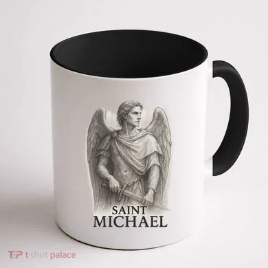 Saint Michael Sketch Coffee Mug back
